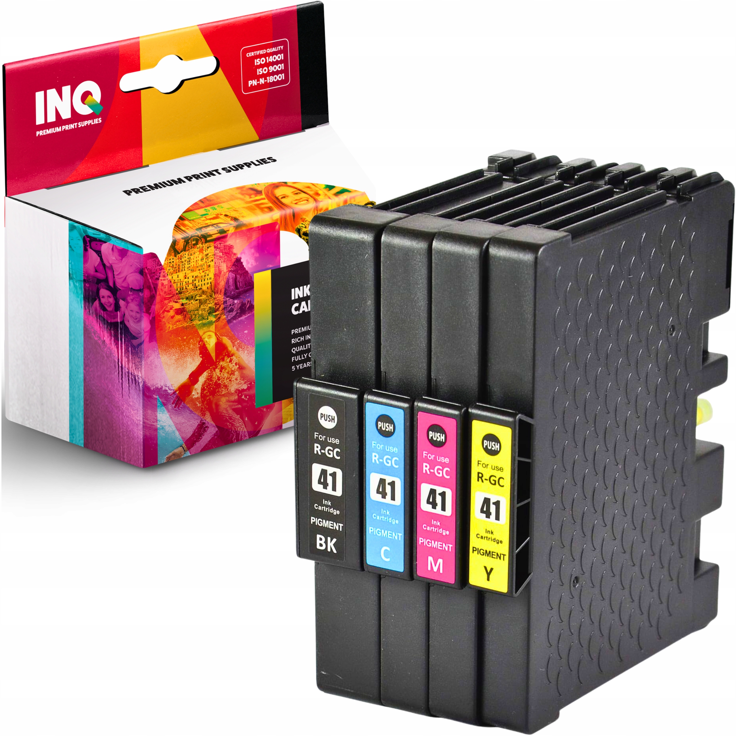 4x Inkoust pro Ricoh GC41 Komplet Barev