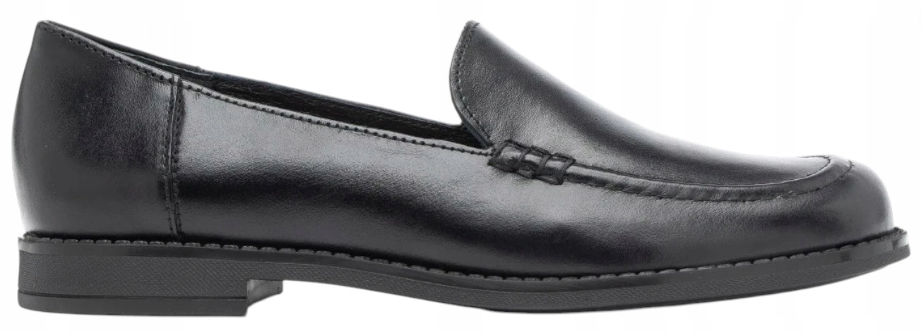 Ryłko dámské kožené mokasíny černé elegantní dámské módní polobotky 38