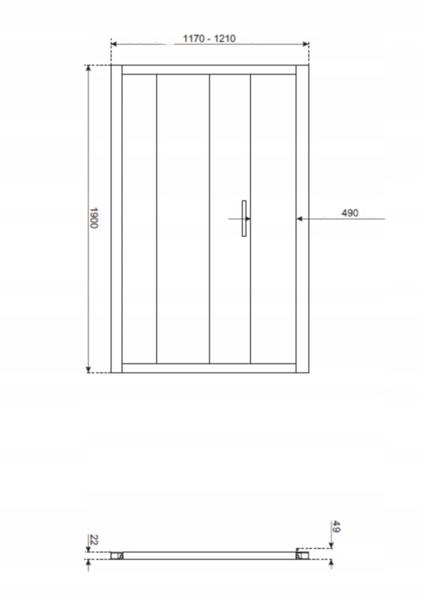 Drzwi prysznicowe Zoom D 120x190 przesuwne Marka Kerra