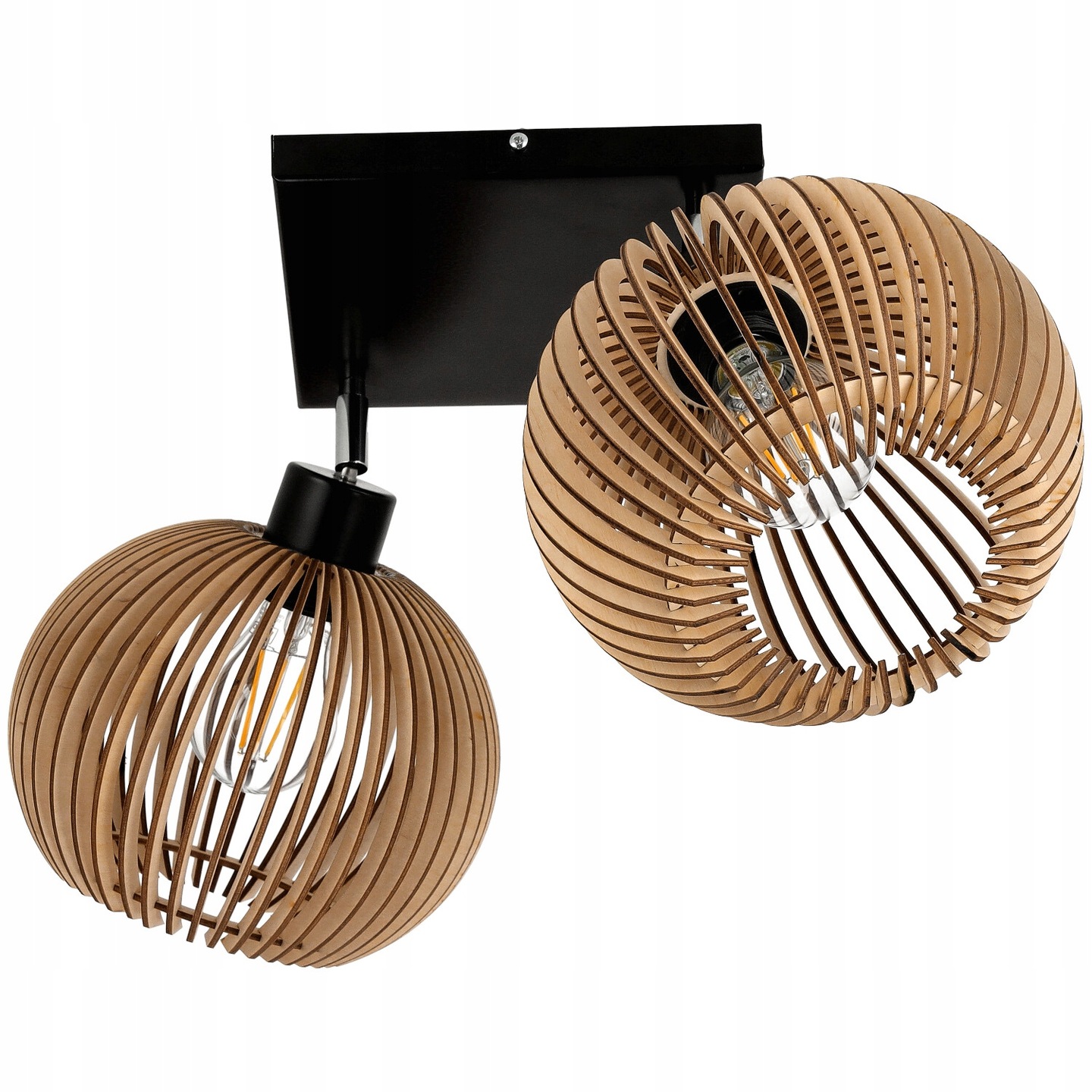 Lampa stropní svítidlo lustr pohyblivý strop stínidlo dřevo 2