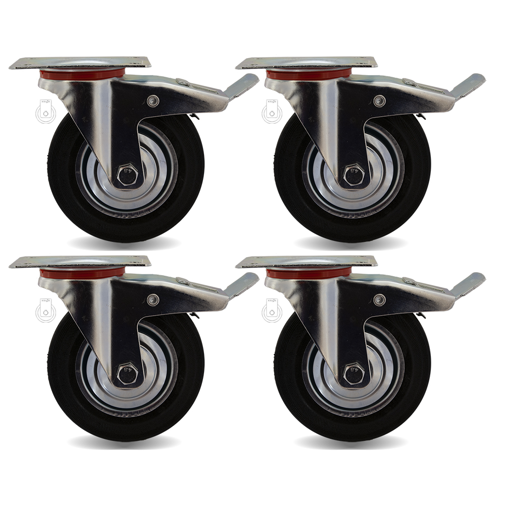 Komplet 4 Ks Kola fi 160 vozík regál 42STGU160