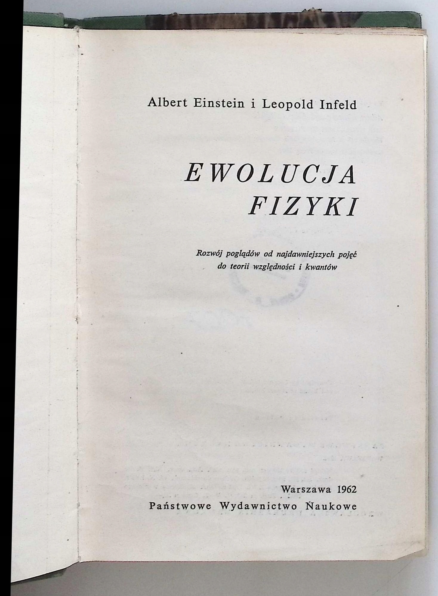 Ewolucja fizyki Einstein