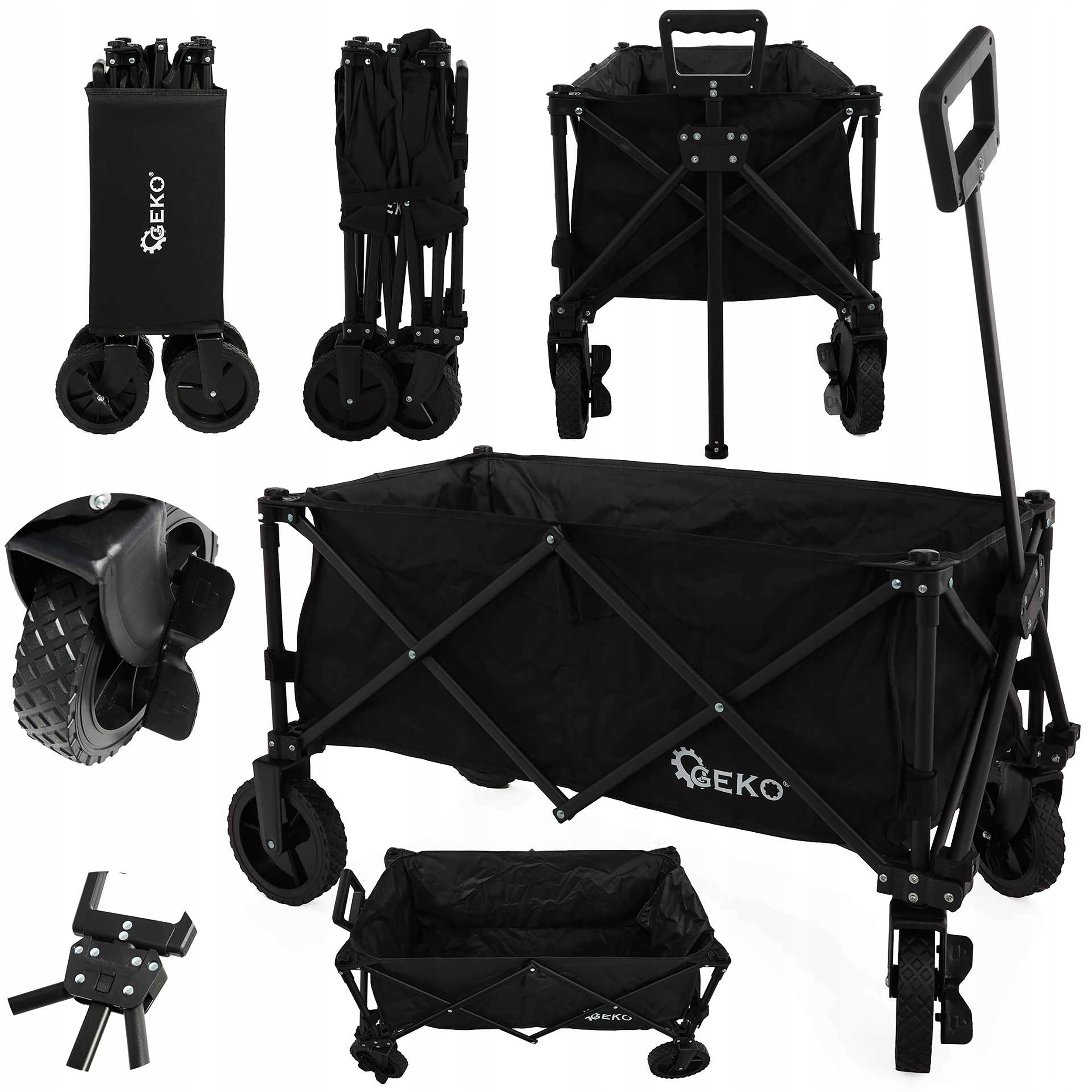 Wózek Transportowy Ogrodowy Plażowy Turystyczny Składany Przyczepka 127L XL