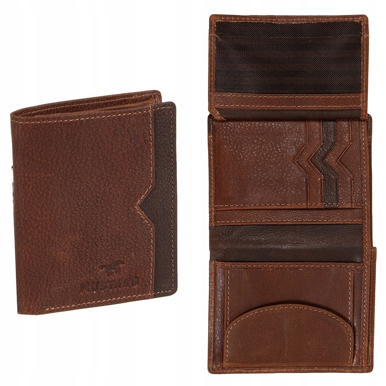 Pánská kožená peněženka Mustang, vertikální, stylová, klasická ideální jako dárek