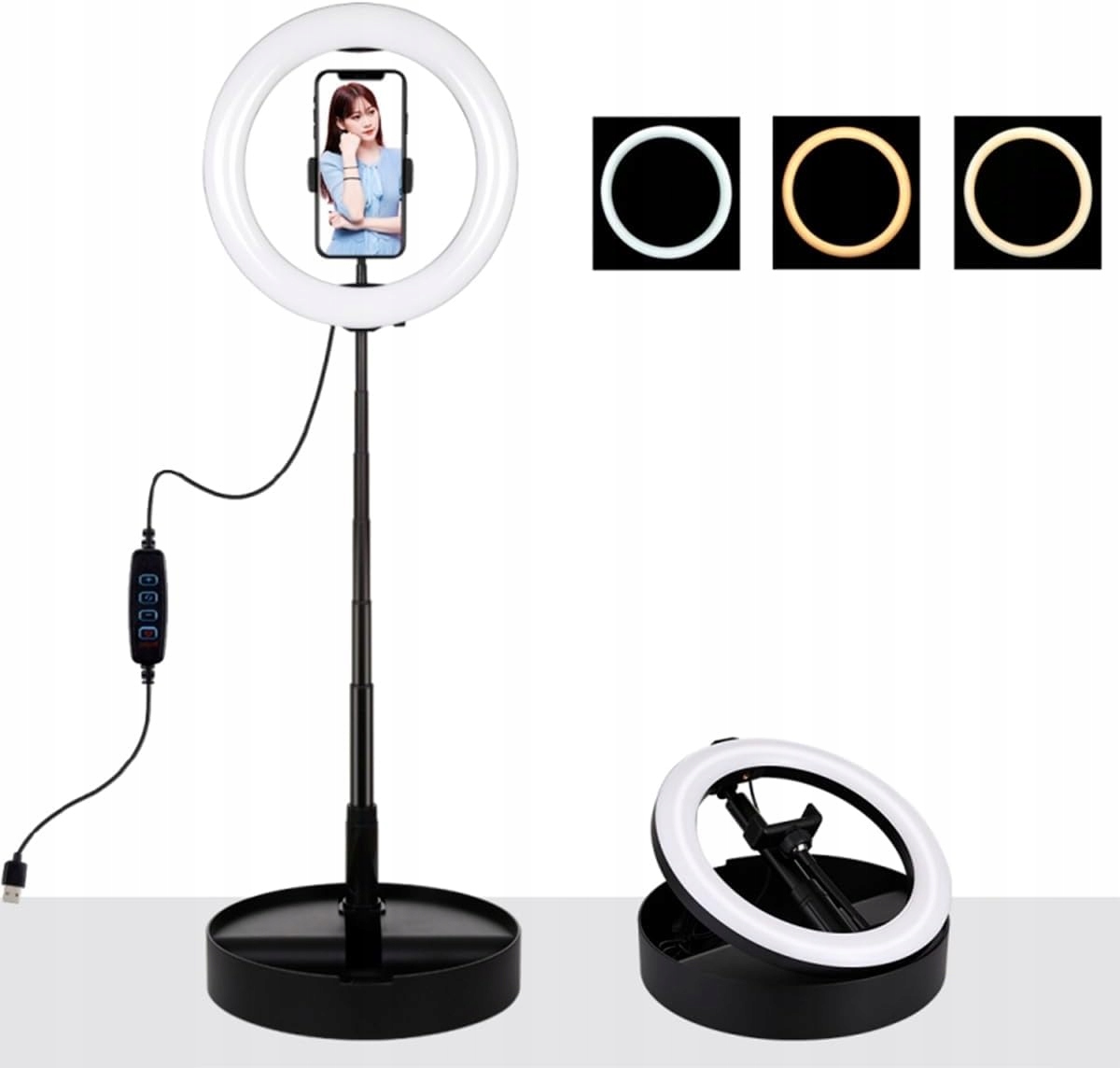 СВЕТОДИОДНЫЙ КОЛЬЦЕВОЙ СВЕТИЛЬНИК ДЛЯ МАКИЯЖА FOTO AT-RL04 10,2 