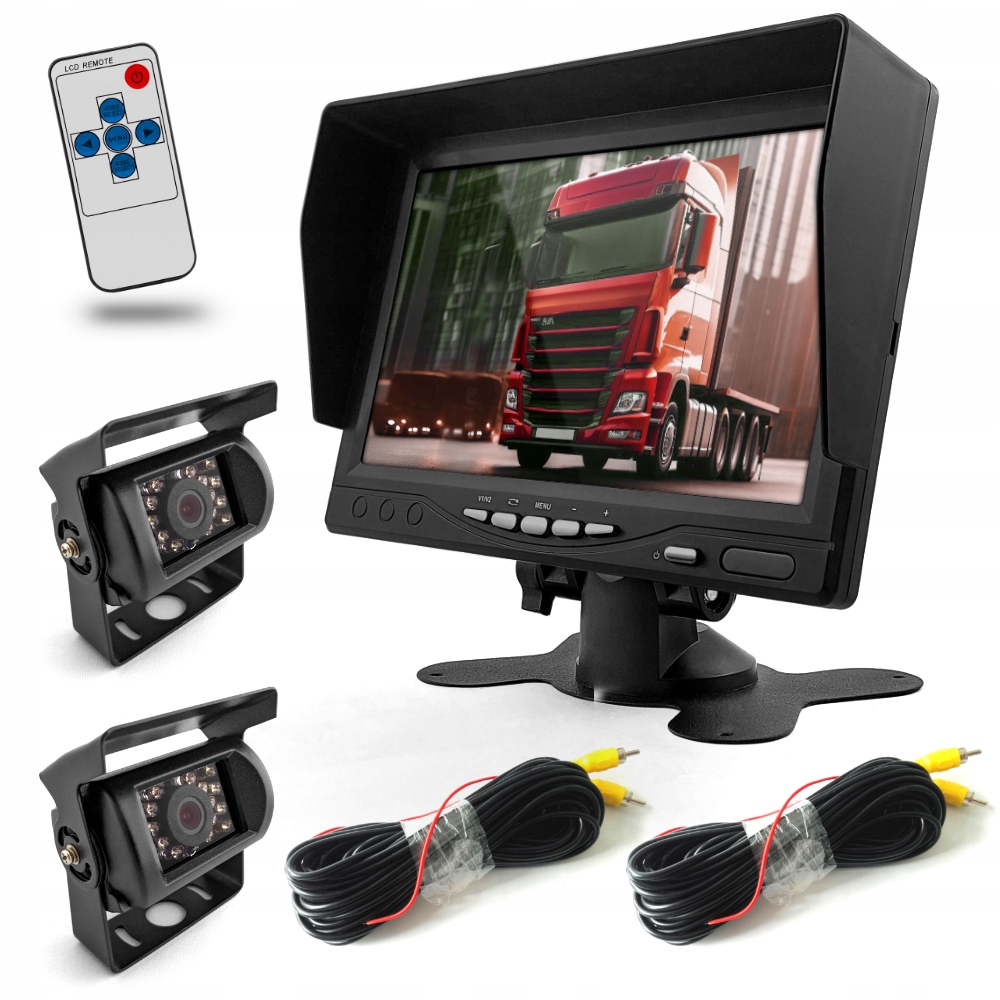 Monitor Bus Tir 2x Cúvacia Kamera KABEL15M Pilot Ir Led