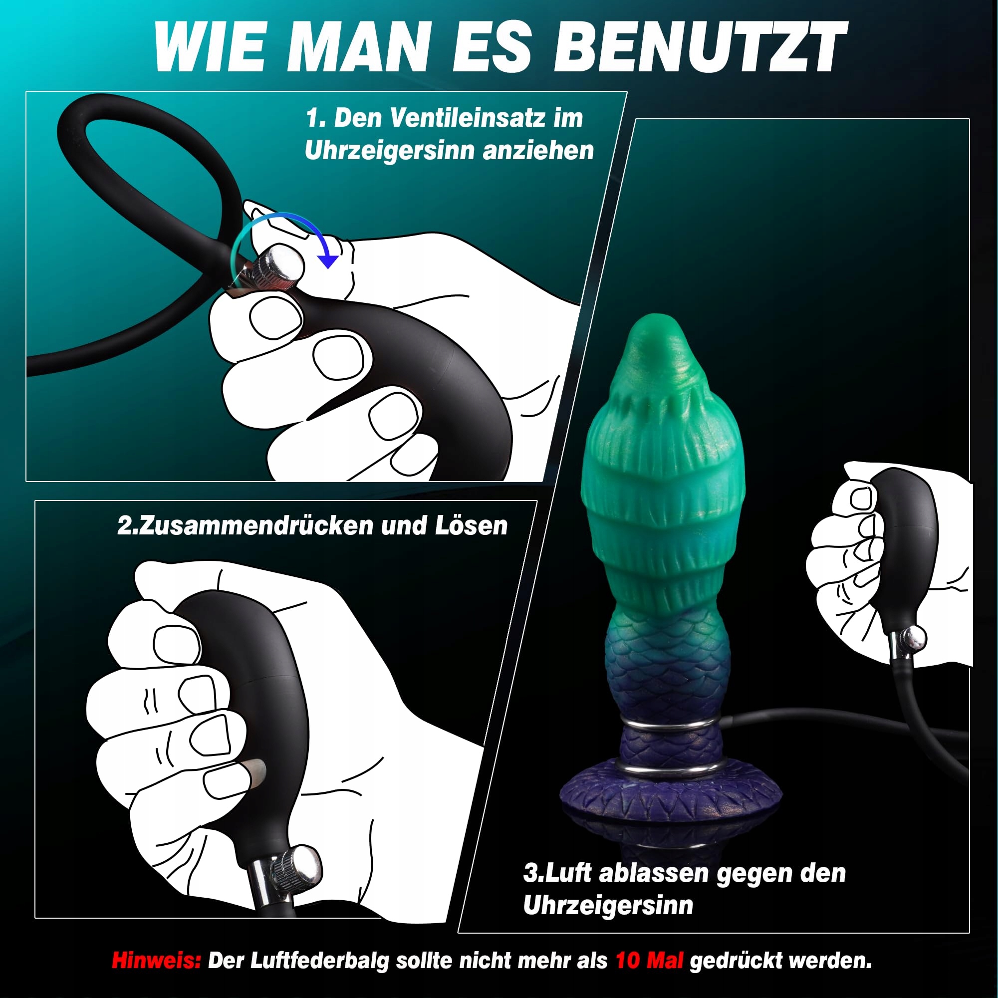 MONSTER DILDO Nadmuchiwany Fantasy Knot Dildo Analplug Fetysz BDSM Dla Par — miniatura 5