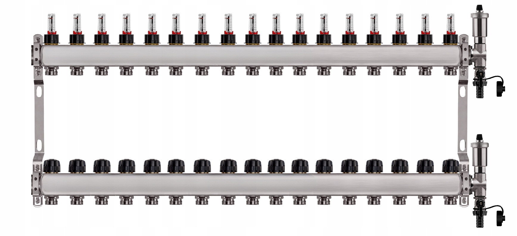 Rozdělovač Pro Podlahovku 17 Nerezových Okruhů Pro Podlahové Vytápění