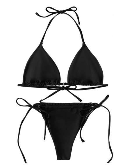 

Strój Kąpielowy Bikini Wiązany Sexy Czarny L