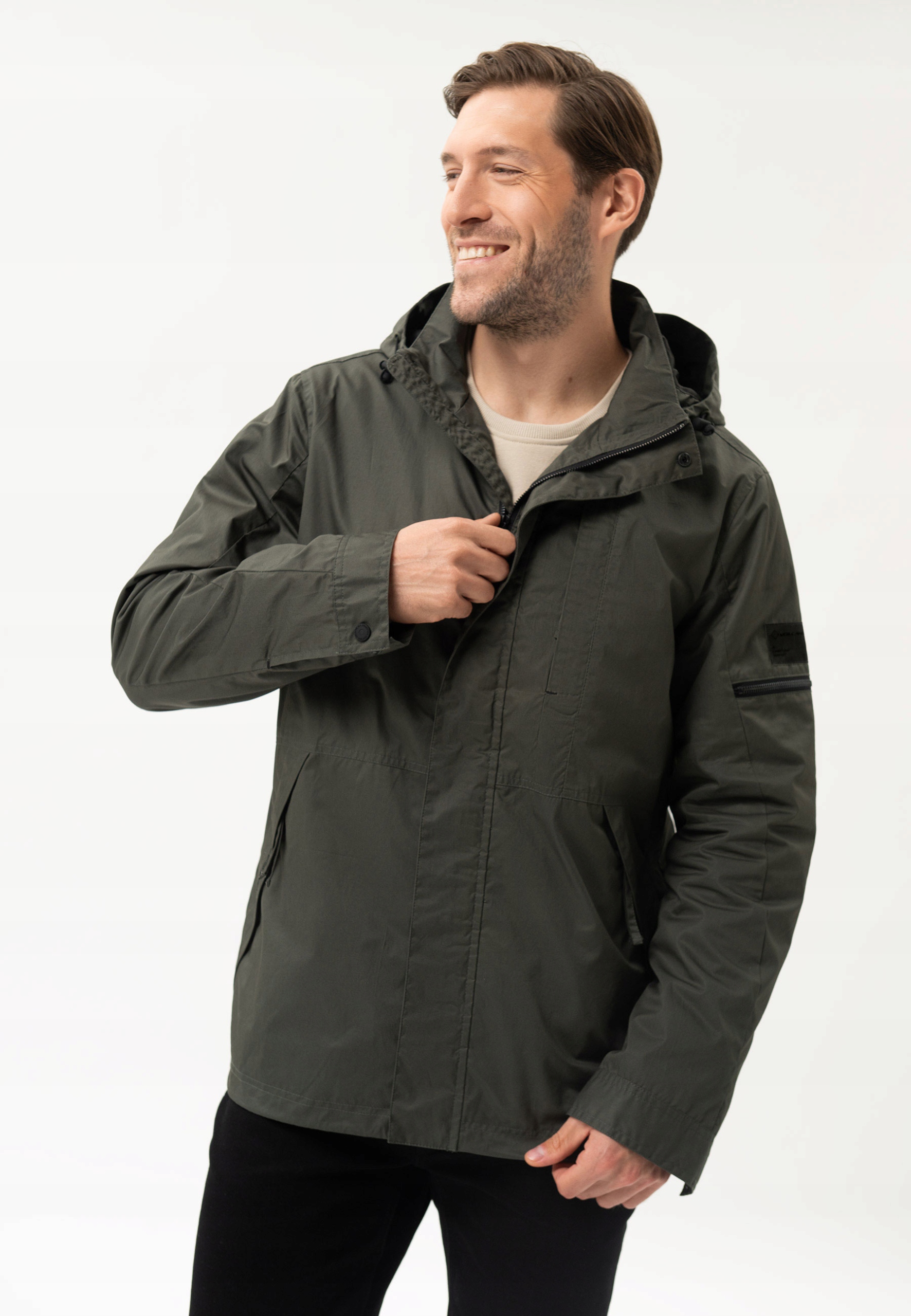 MĘSKA KURTKA PRZECIDESZCZOWA DŁUGA ZIELONA VOLCANO J-PAXON M