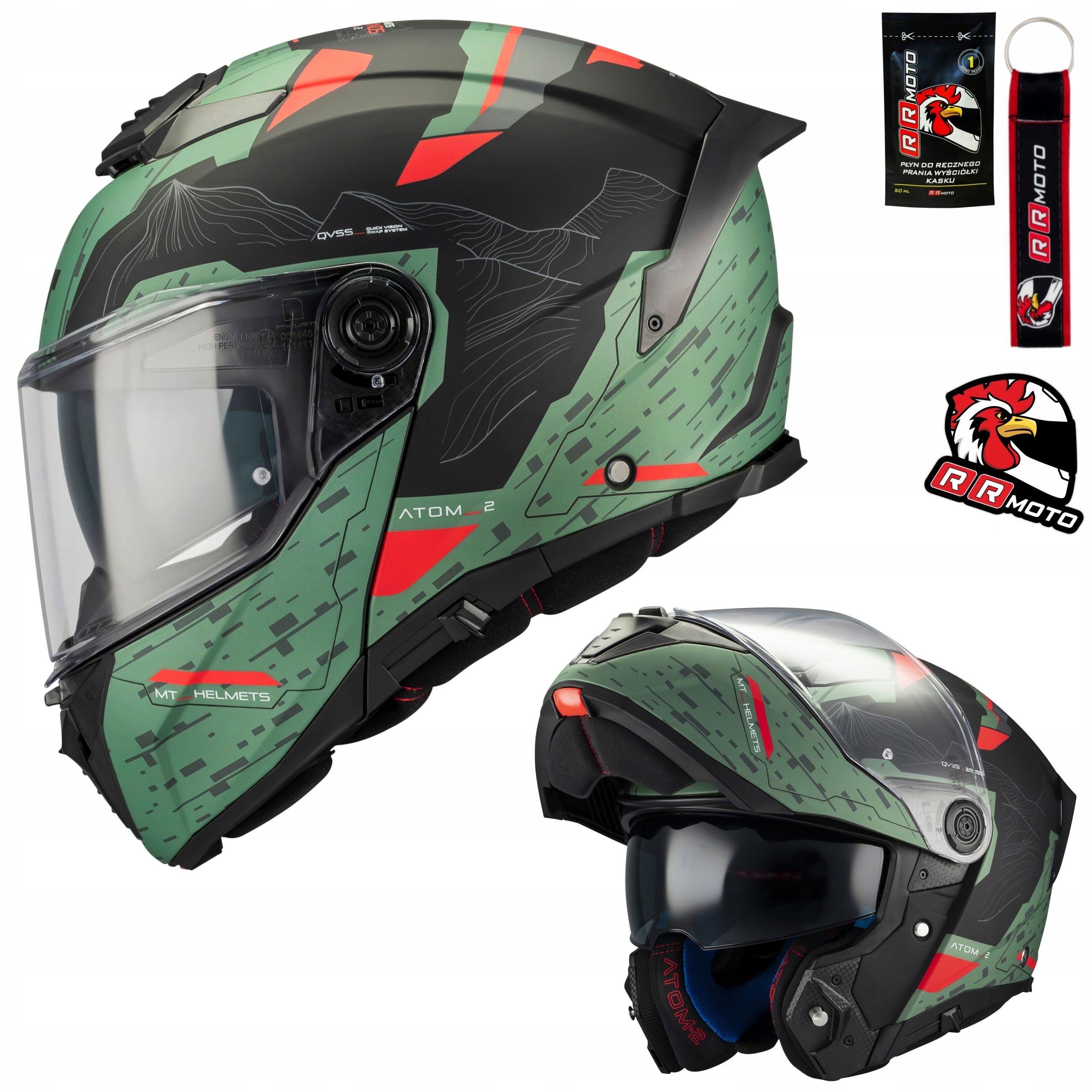 Čeľusťová prilba Mt Atom 2 Sv Highlands Green/fluo zelená čierna Darčeky
