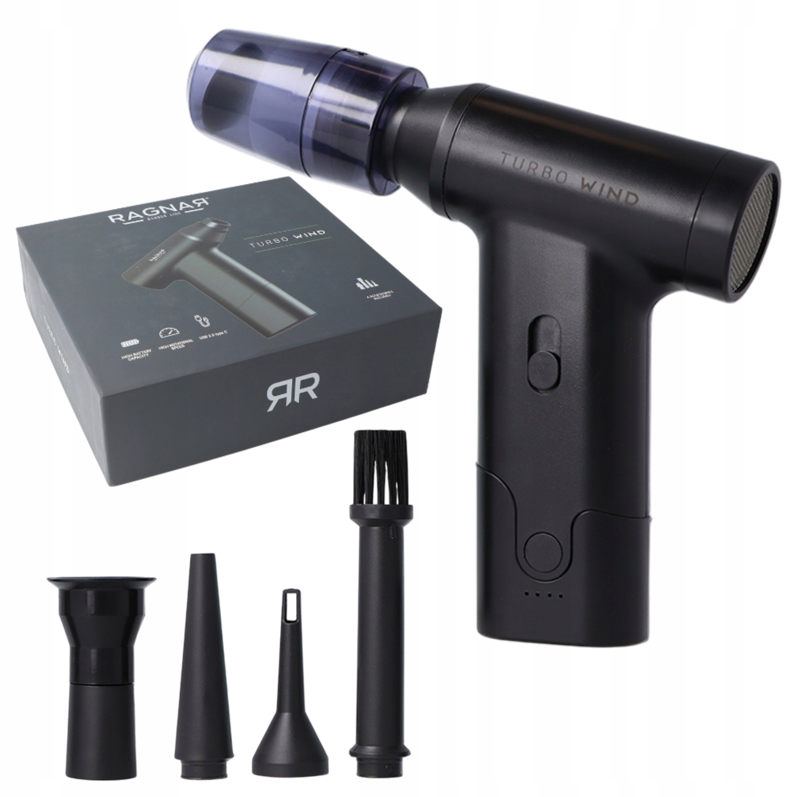 Miniatúrna kadernícka bezdrôtová sušička Turbo Silná