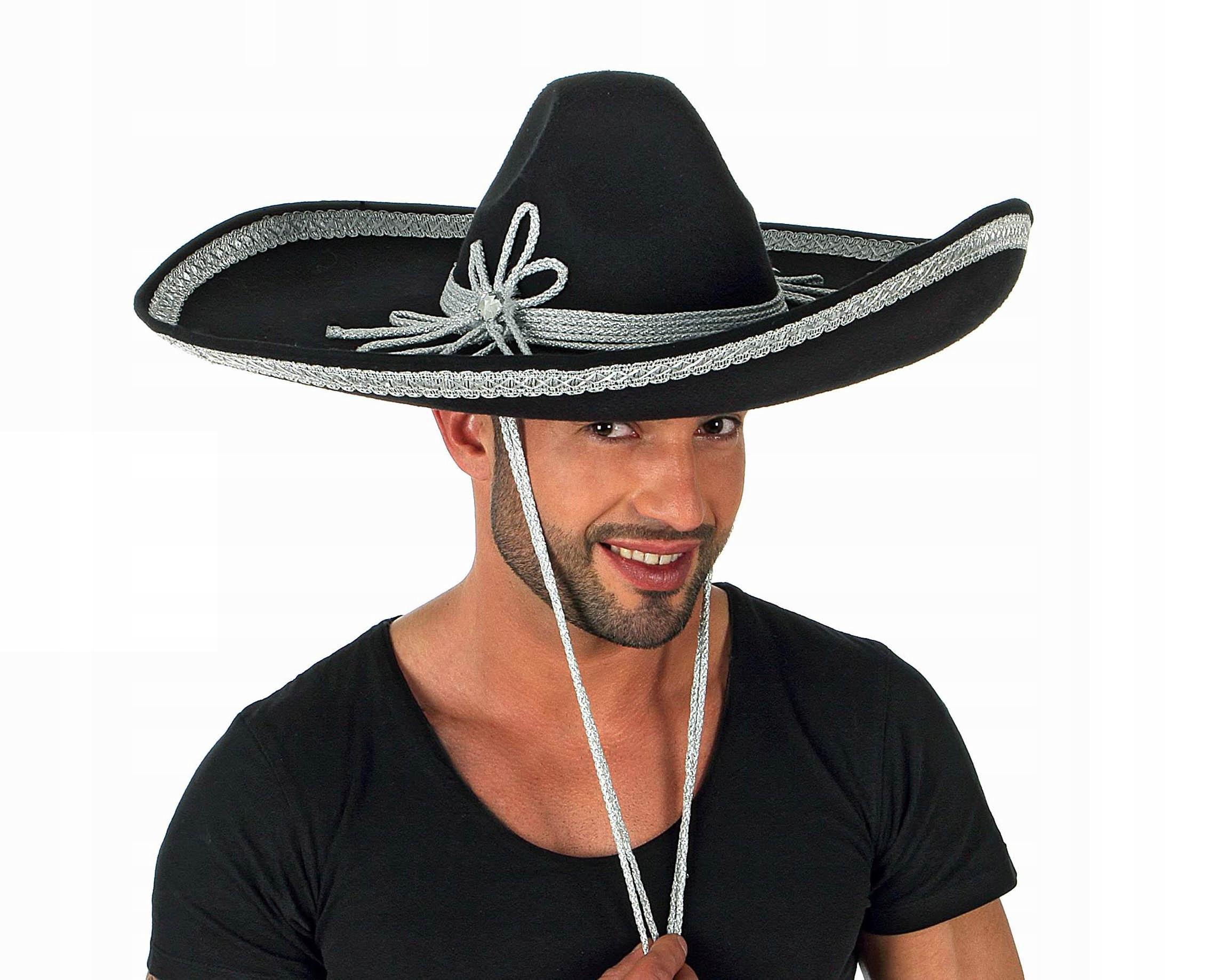 CZARNE SOMBRERO MEKSYKAŃSKIE 57CM MEKSYK