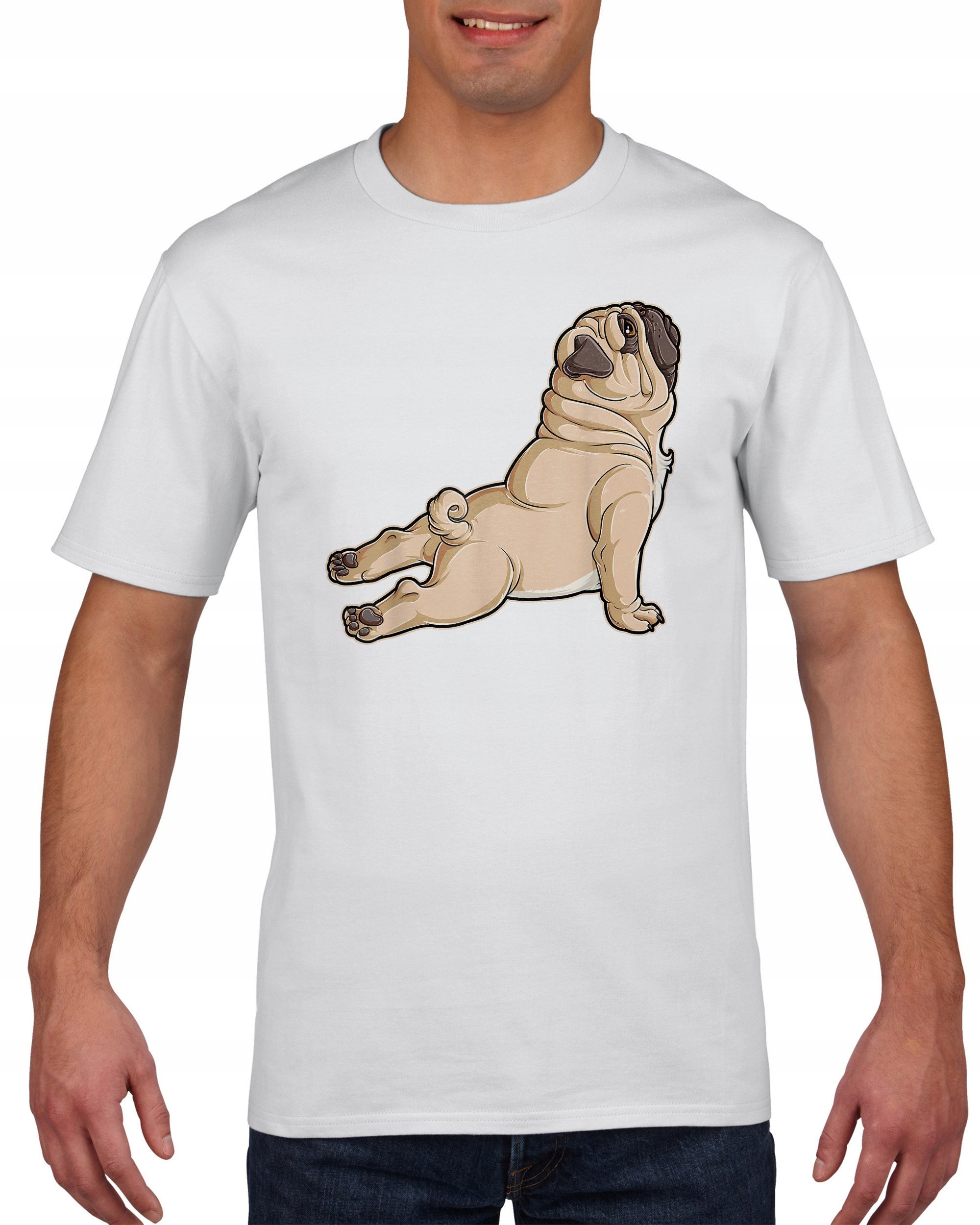 

Koszulka męska Pies mops joga pug yoga M