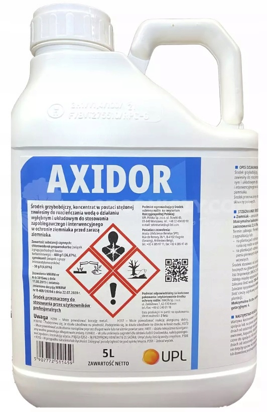 Axidor 5L Środek Oprysk Preparat Grzybobójczy Zaraza Ziemniaka