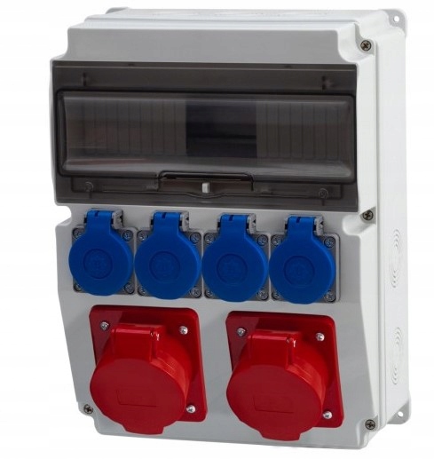 Rozdzielnica zestaw gniazd S-12 1x16A/5p 1x32A/5p 4x230V IP44 Caja R-box