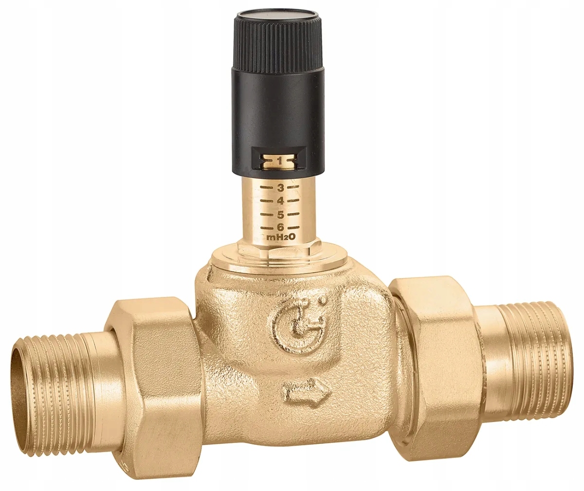 Vypúšťací a diferenciálny ventil 3/4" so stupnicou, nastaviteľný rovno (horizontálny) Caleffi