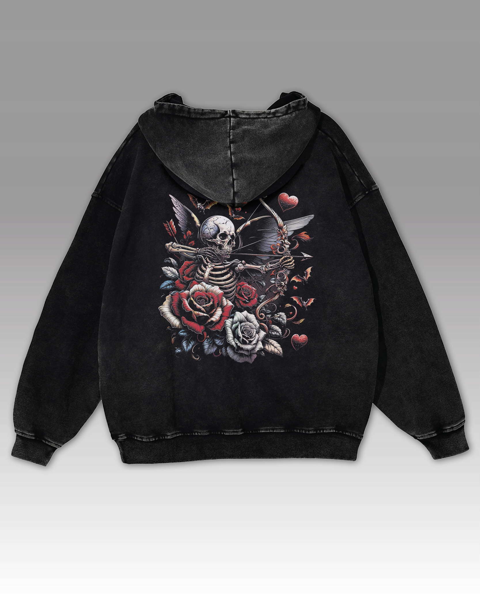 s kapucí Archer Cupid Oversize mikina černá XL