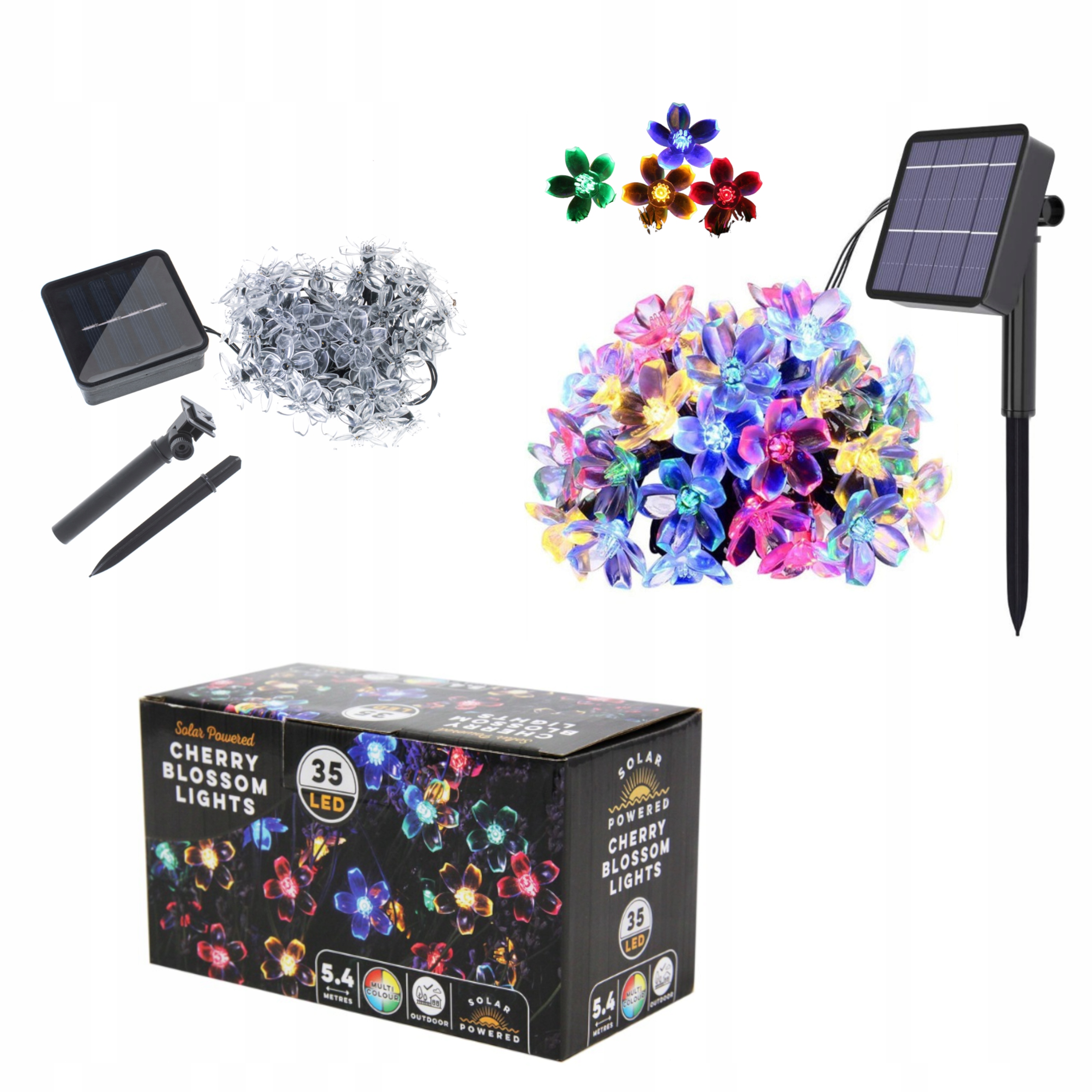 

Lampki solarne Led kwiat Białe 5,4m girlanda