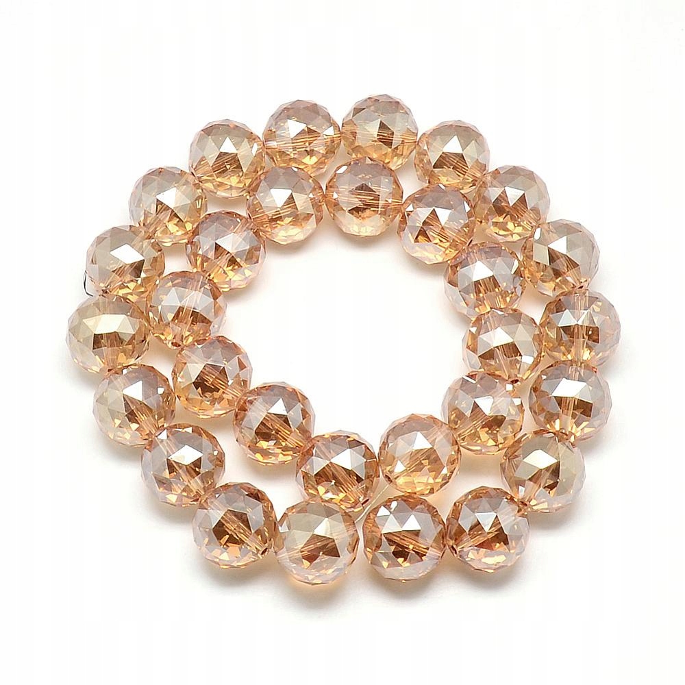 Korálky Galvanické sklo 17x18mm 28ks/58cm/nic