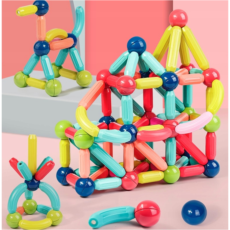 OUTLET DUŻE KLOCKI MAGNETYCZNE KULKI UKŁADANKA DLA DZIECI Marka Stator