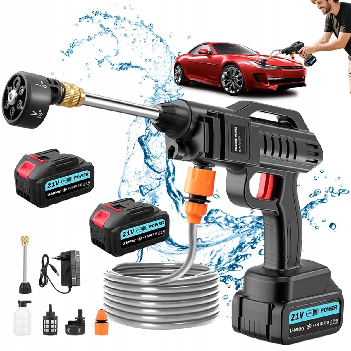 Bezdrátová elektrická tlaková myčka Bezdrátový tlakový čistič