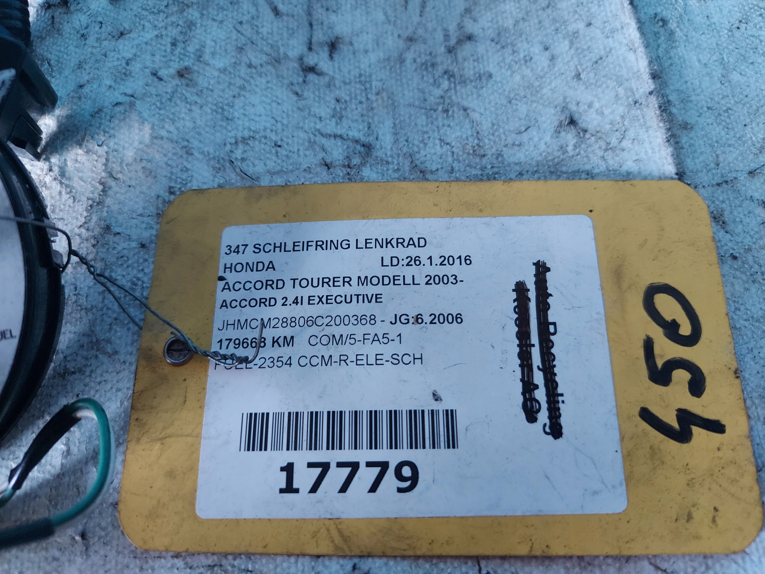 ring airbag HONDA ACCORD VII 2.4 and