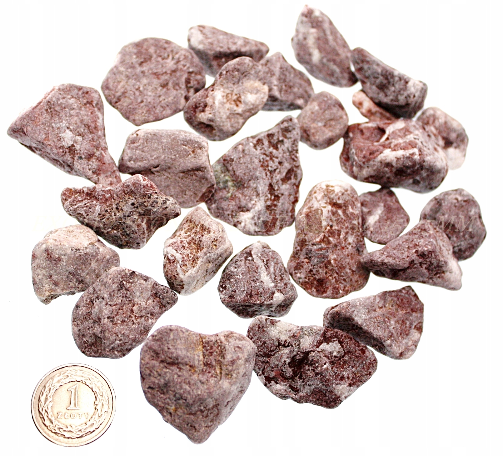 Kámen oblázek cherry červený bílý 15-25 akvárium Atlas Red 24 kg Italy