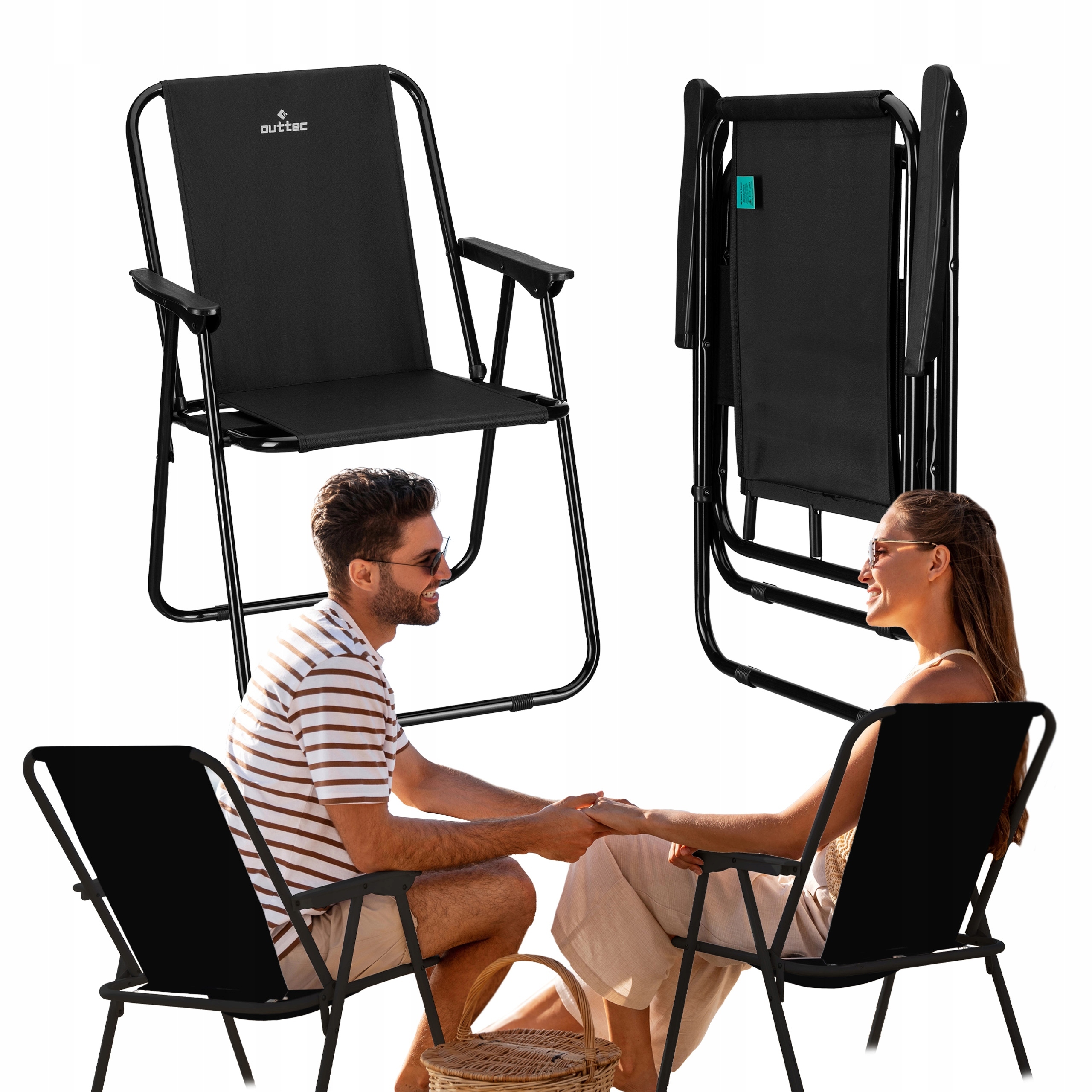 ПОХОДНЫЙ СКЛАДНОЙ СТУЛ СО СПИНКОЙ OUTTEC BEACH CAMPING