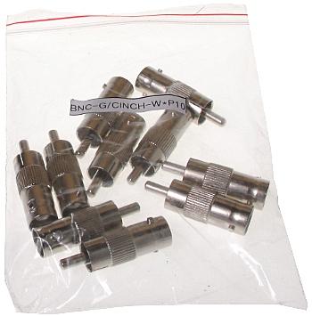 PRZEJŚCIE BNC-G/CINCH-W*P10 Złącza gniazdo BNC - wtyk RCA