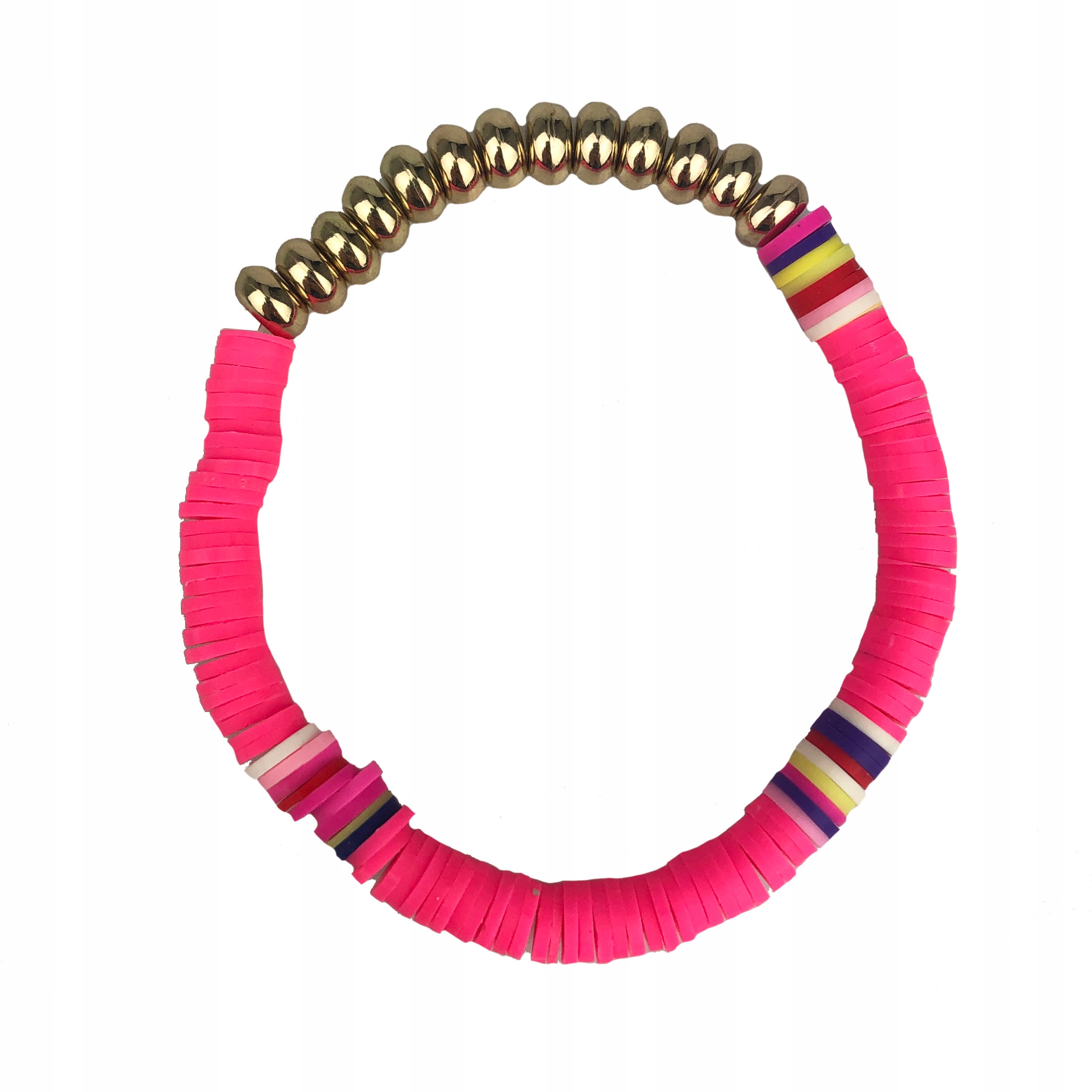 

Bransoletka Sunny różowa fuksja na gumce Koraliki