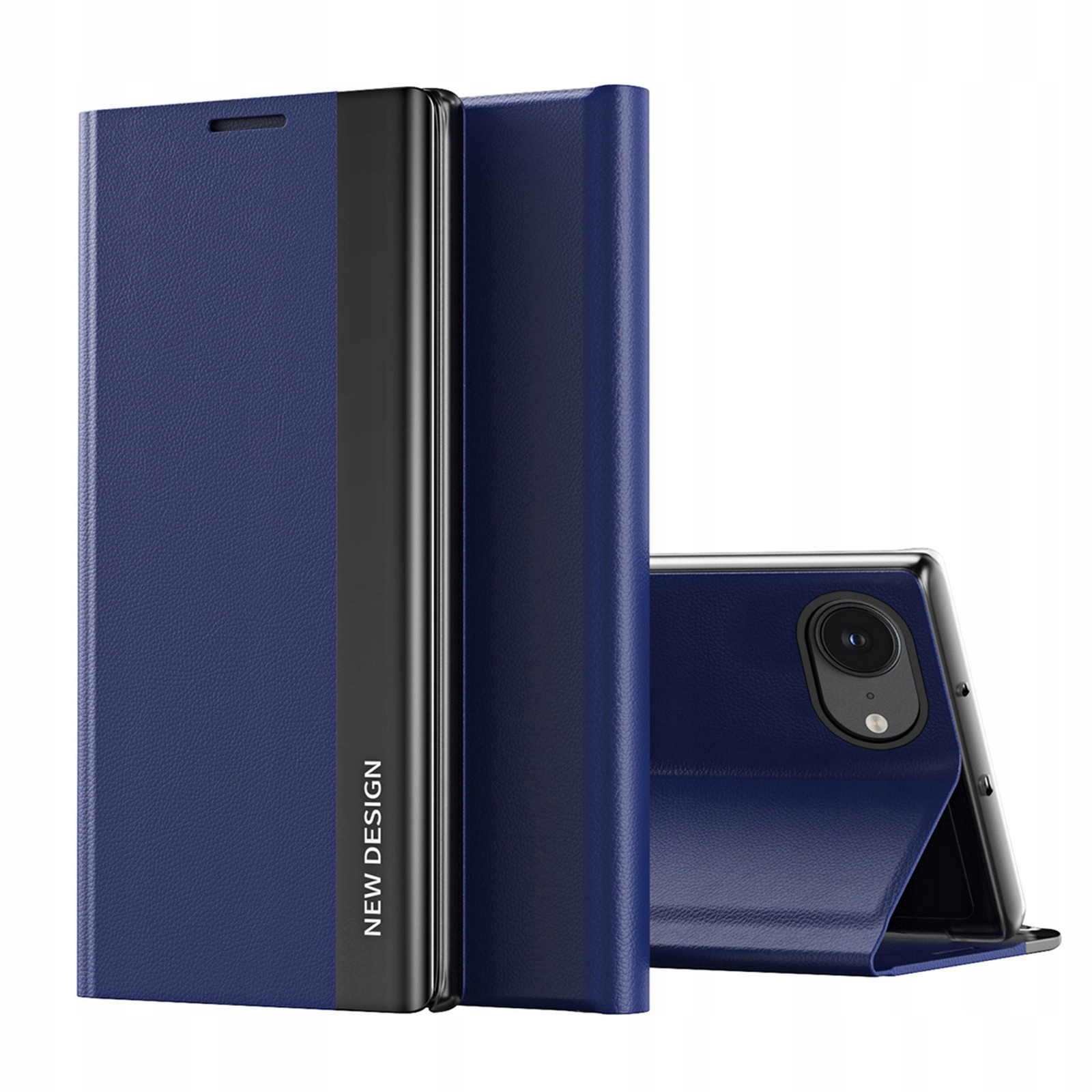 Etui z klapką podstawką na iPhone 16e Sleep Case Pro niebieskie