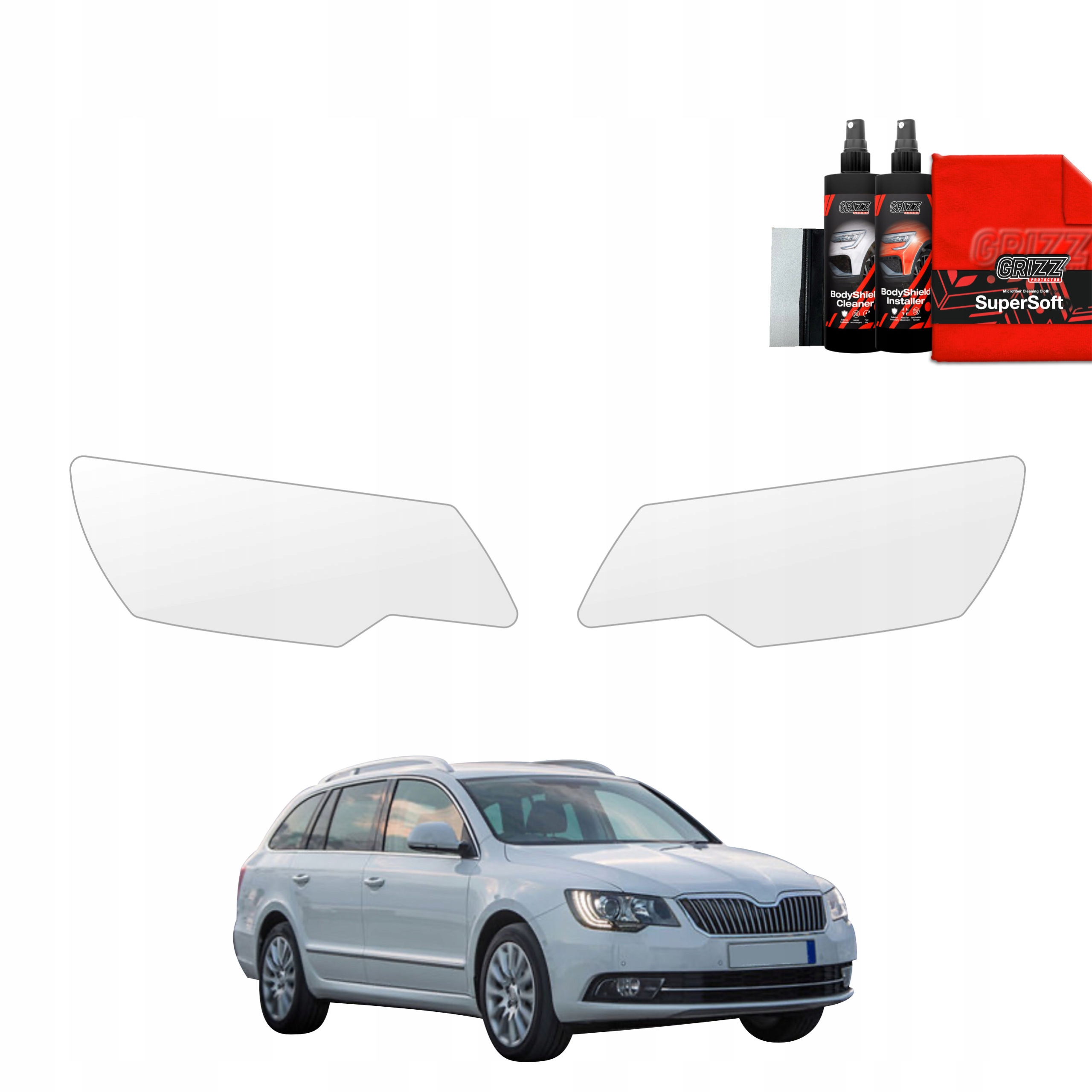 2v1 Fólie na lampy pro Škoda Superb 2 Kombi Facelifting (2013-2015)