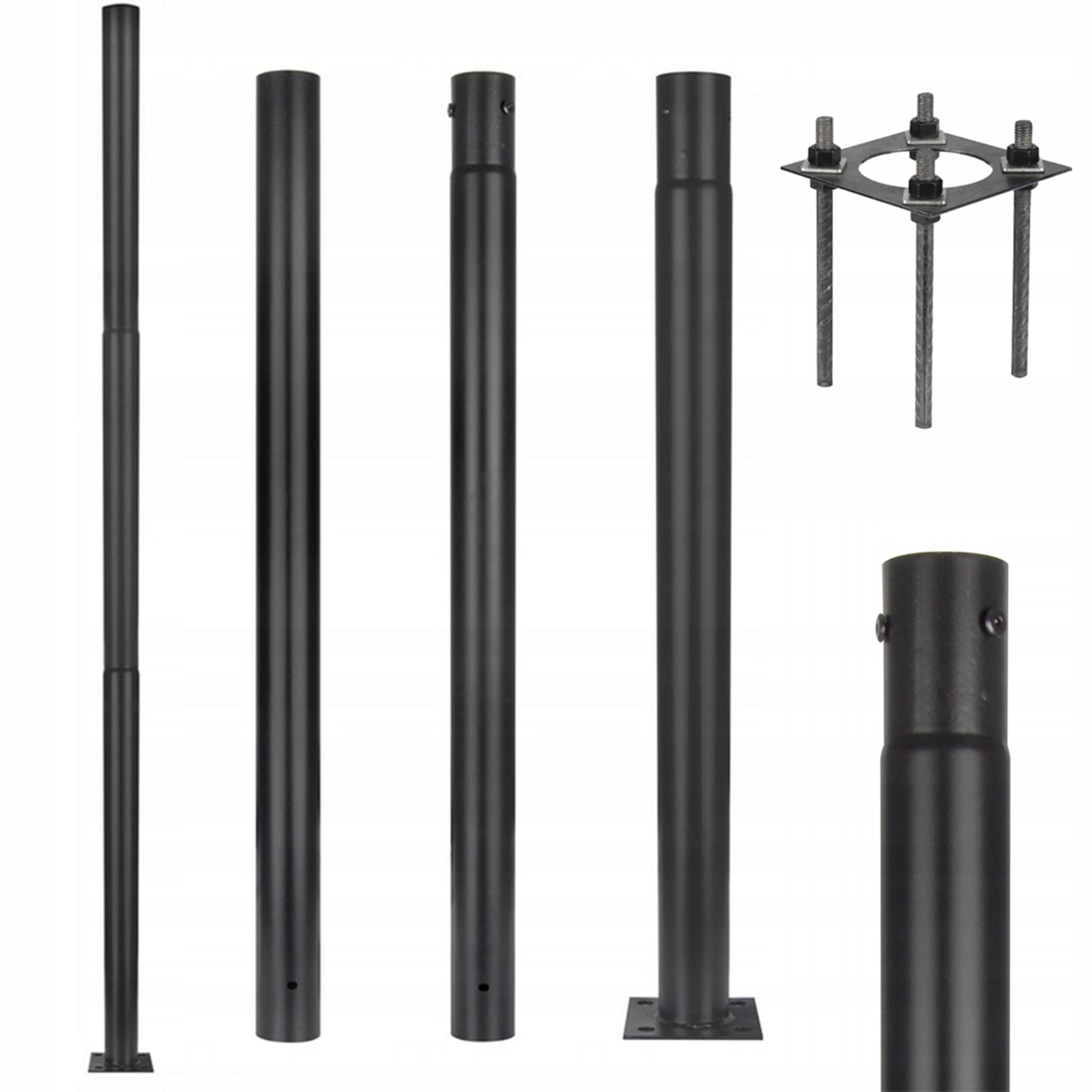 Skládací osvětlovací stožár pro pouliční lampy Kotvící Kolík 3 m fi60