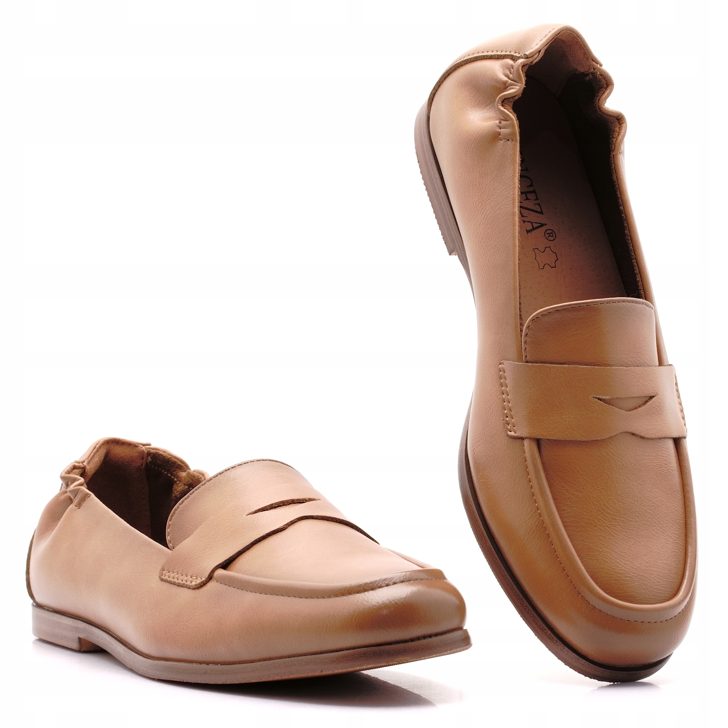 Vinceza Buty Damskie Mokasyny Brązowe Półbuty Lordsy Skórzane 18121 37