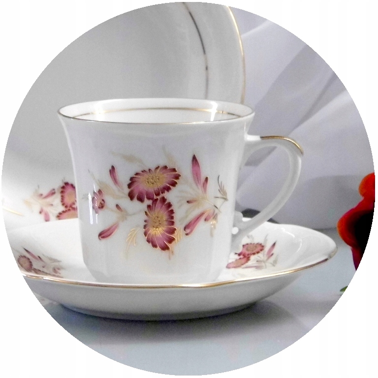 

023 Kamelia Filiżanka 25 Spodek Chodzież Porcelana