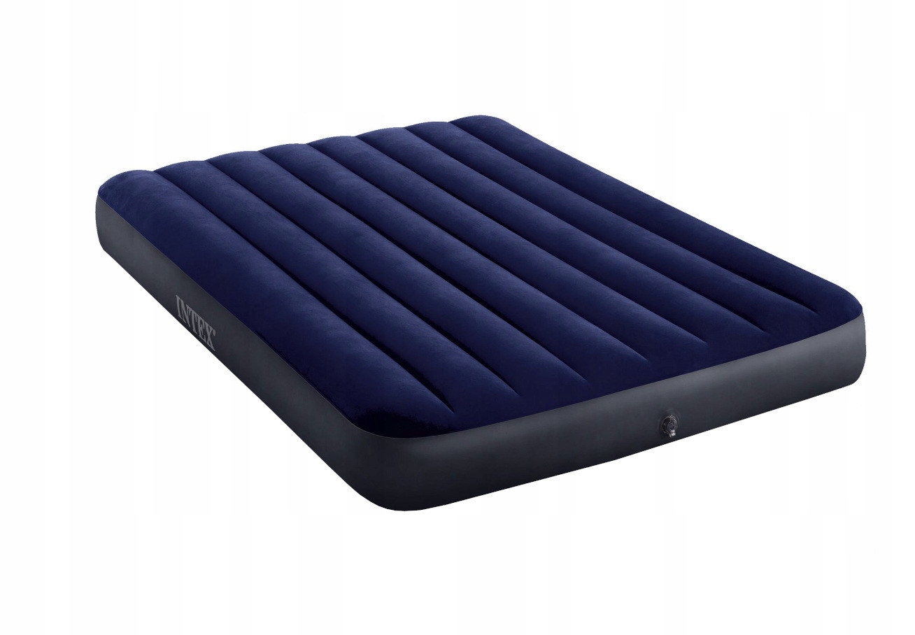 Materac dmuchany dwuosobowy welurowy 137 x 191 cm Intex 64758 niebieski