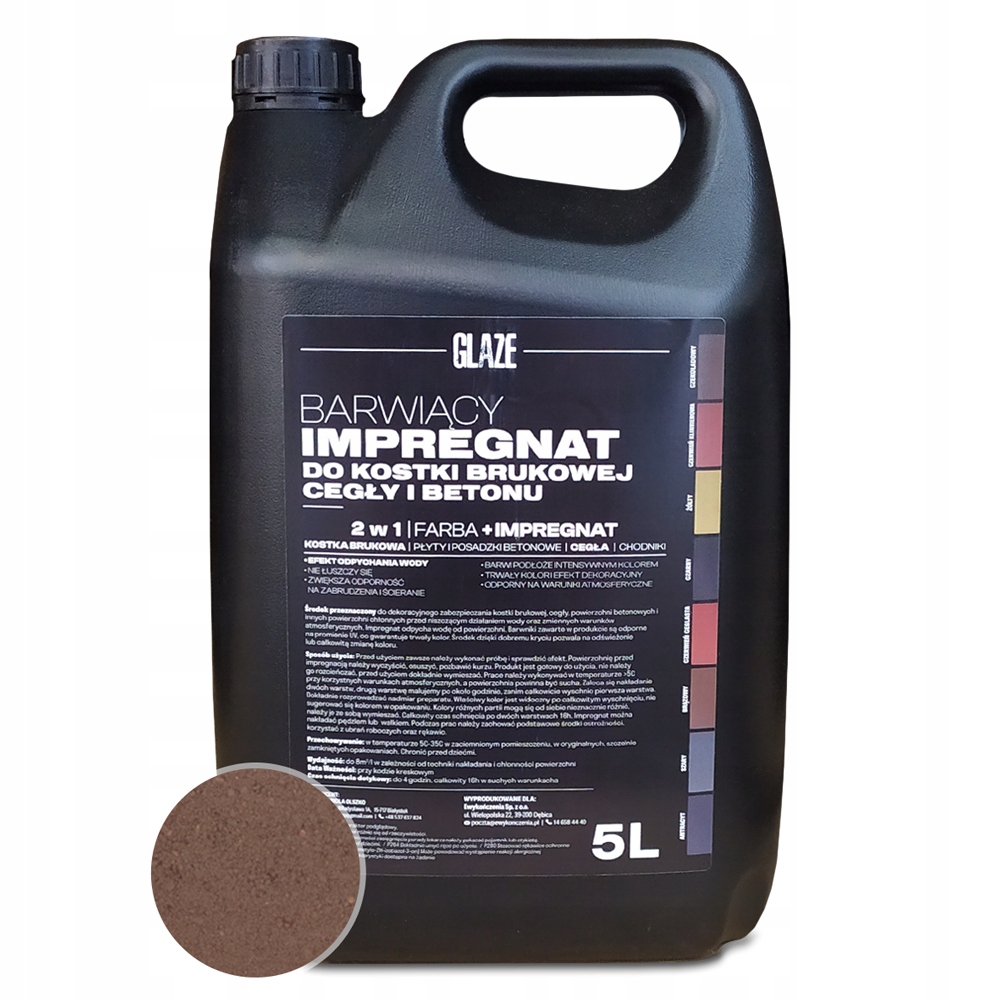 IMPREGNAT DO KOSTKI BRUKOWEJ GLAZE Brązowy 5L
