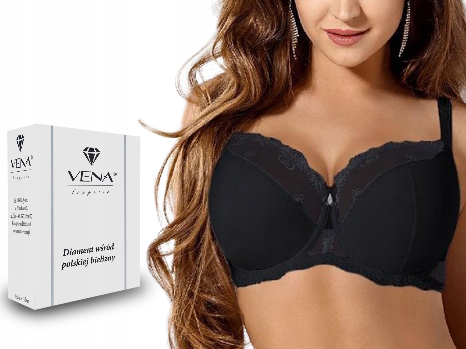 

Biustonosz Vena VB-307, semi soft Czarny, Max, 95F