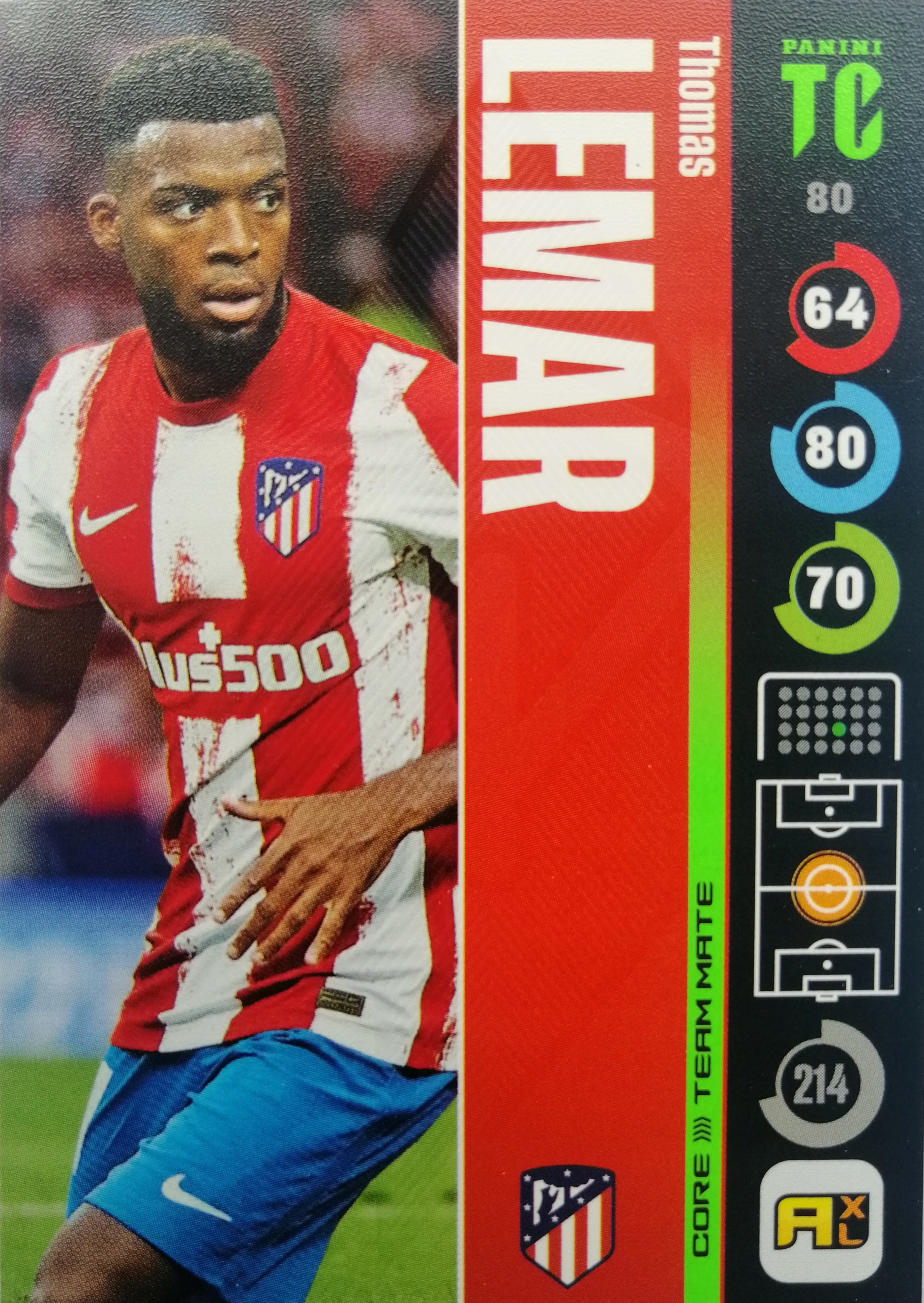 Panini Top Class Team Mate 80 Lemar Atletico