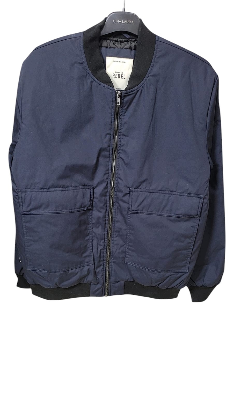 Pánská bunda Bomber Redefined Rebel Ruben Navy – Velikost XL