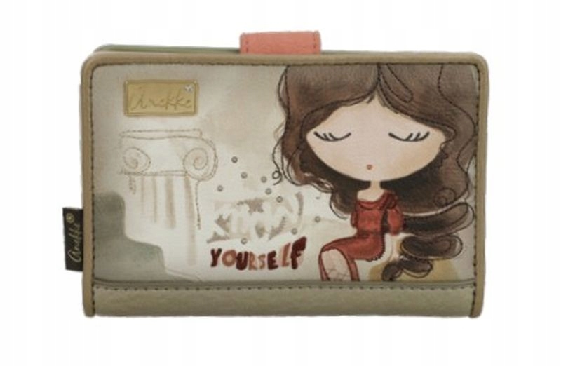 średni portfel damski Anekke na zamek i zatrzask seria Muse z dziewczynką