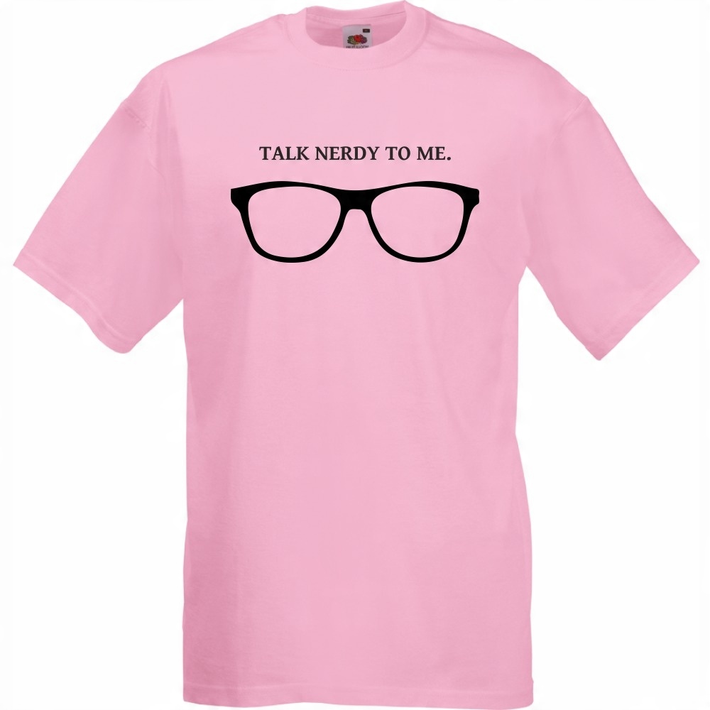 

Koszulka zabawna nerd okulary kujon S różowa