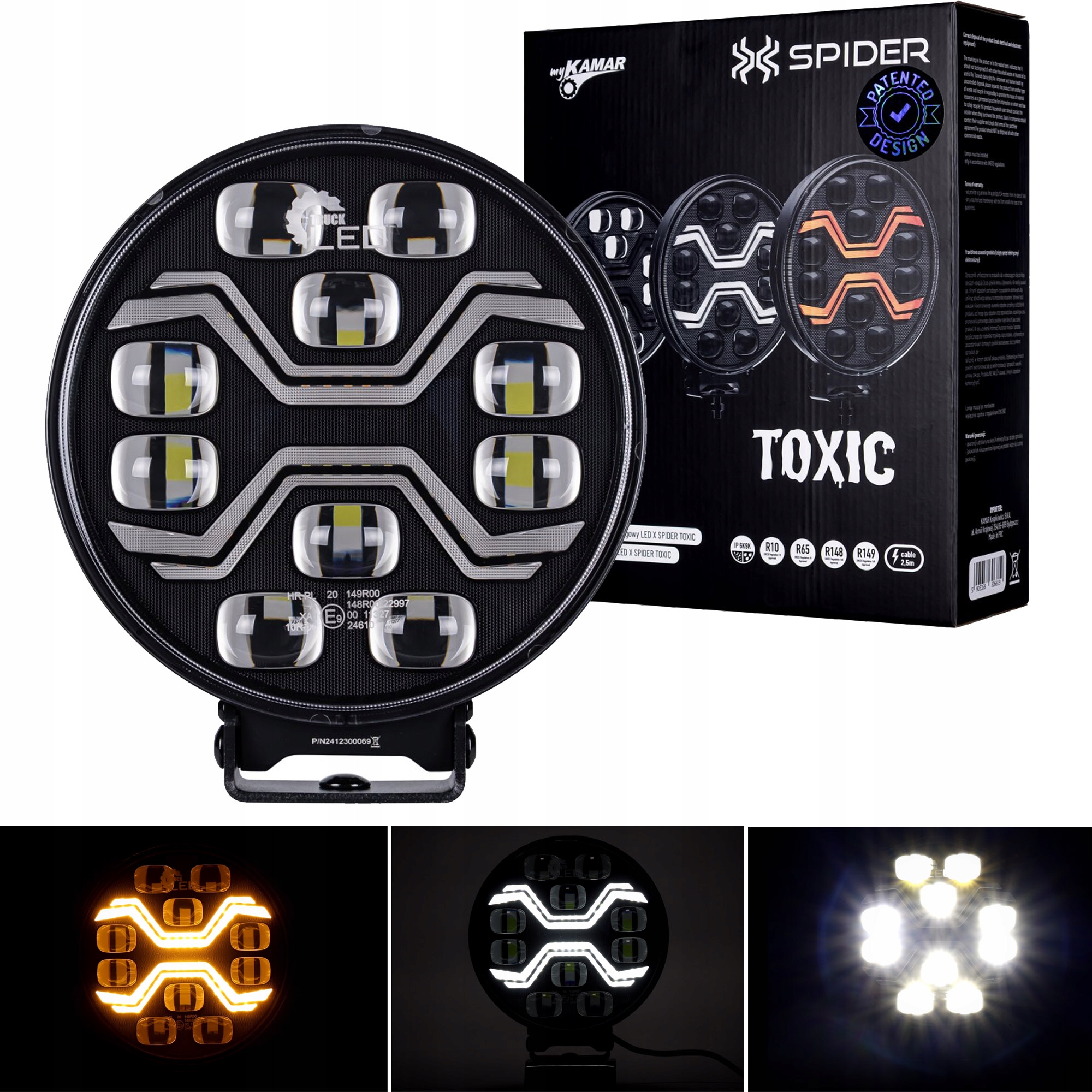 Reflektor drogowy LED X-SPIDER TOXIC, Kamar, L3440