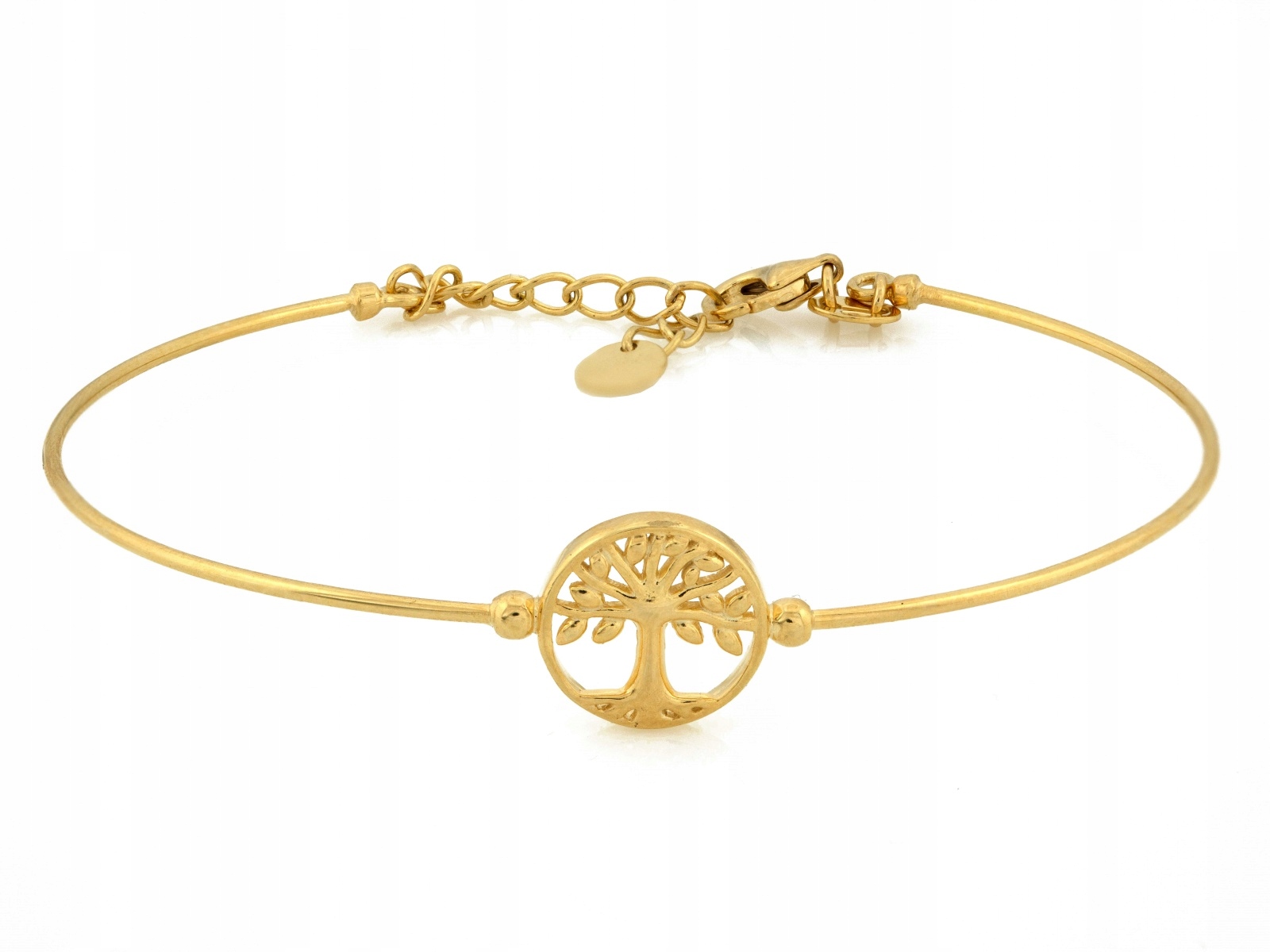 Zlatý náramek 585 Pevný se stromem Života r15 stromu štěstí 2.99 g
