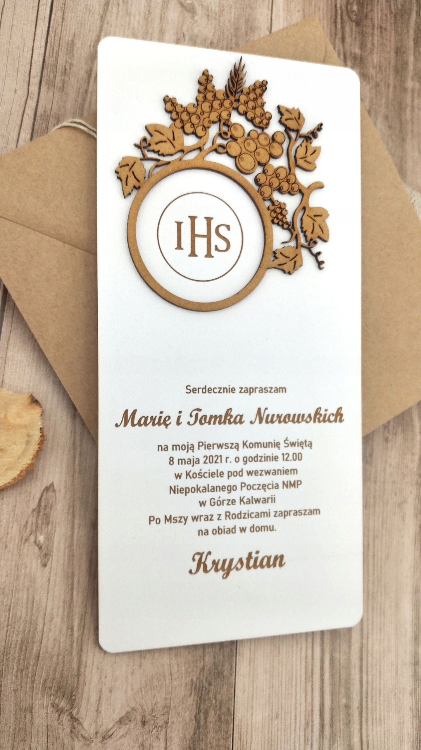 Pozvánky Svaté Přijímání s obálkou 10 Ks personalizace