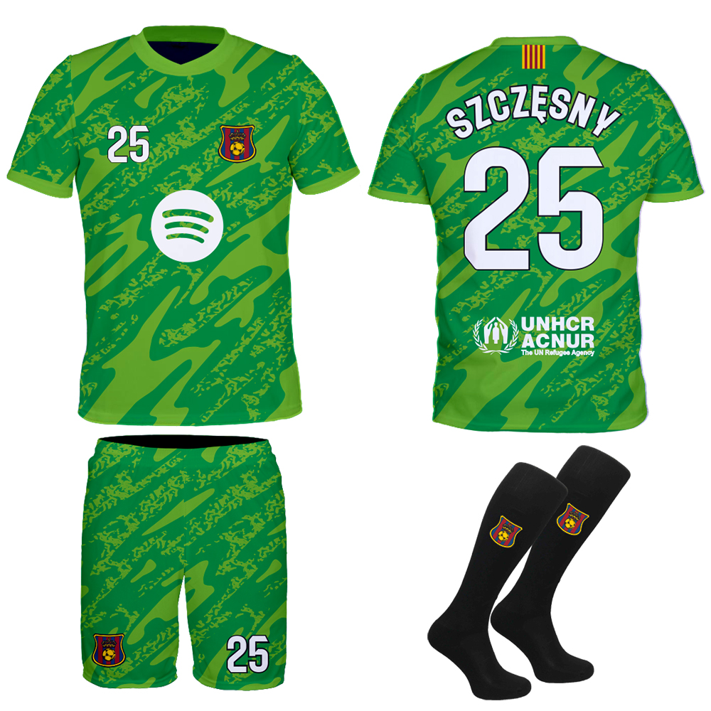 Szczęsny Barcelona Green outfit set štulpny velikost L-170