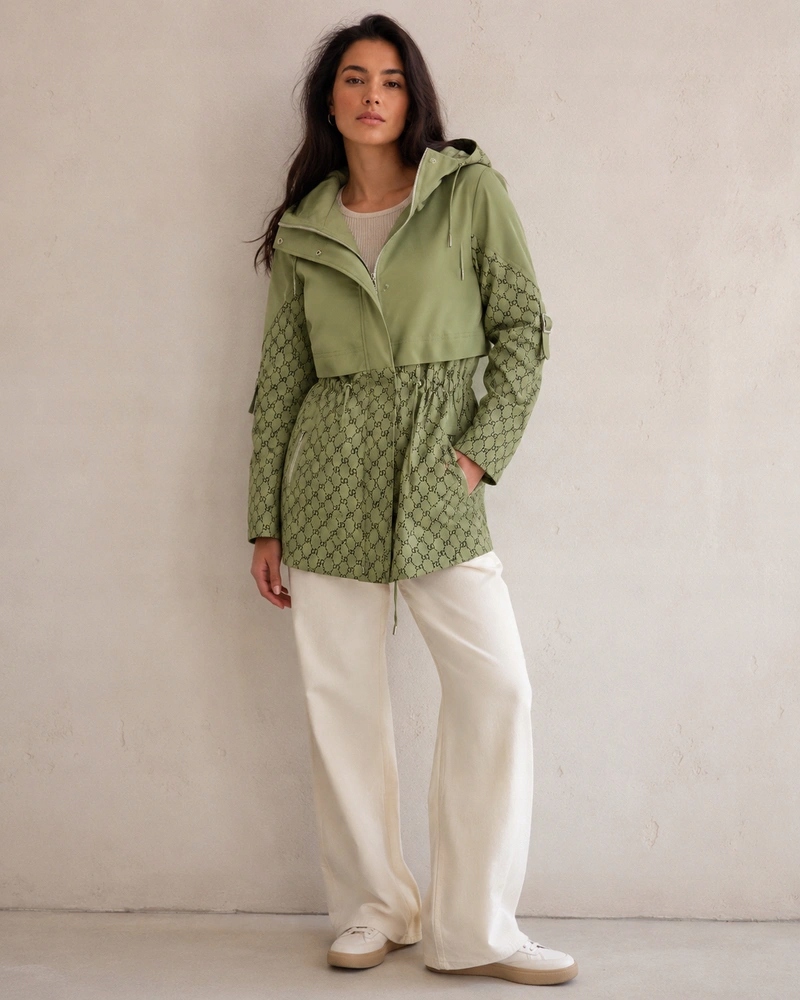 Tenká Bunda Kapuce KK60414 Khaki XL (42)