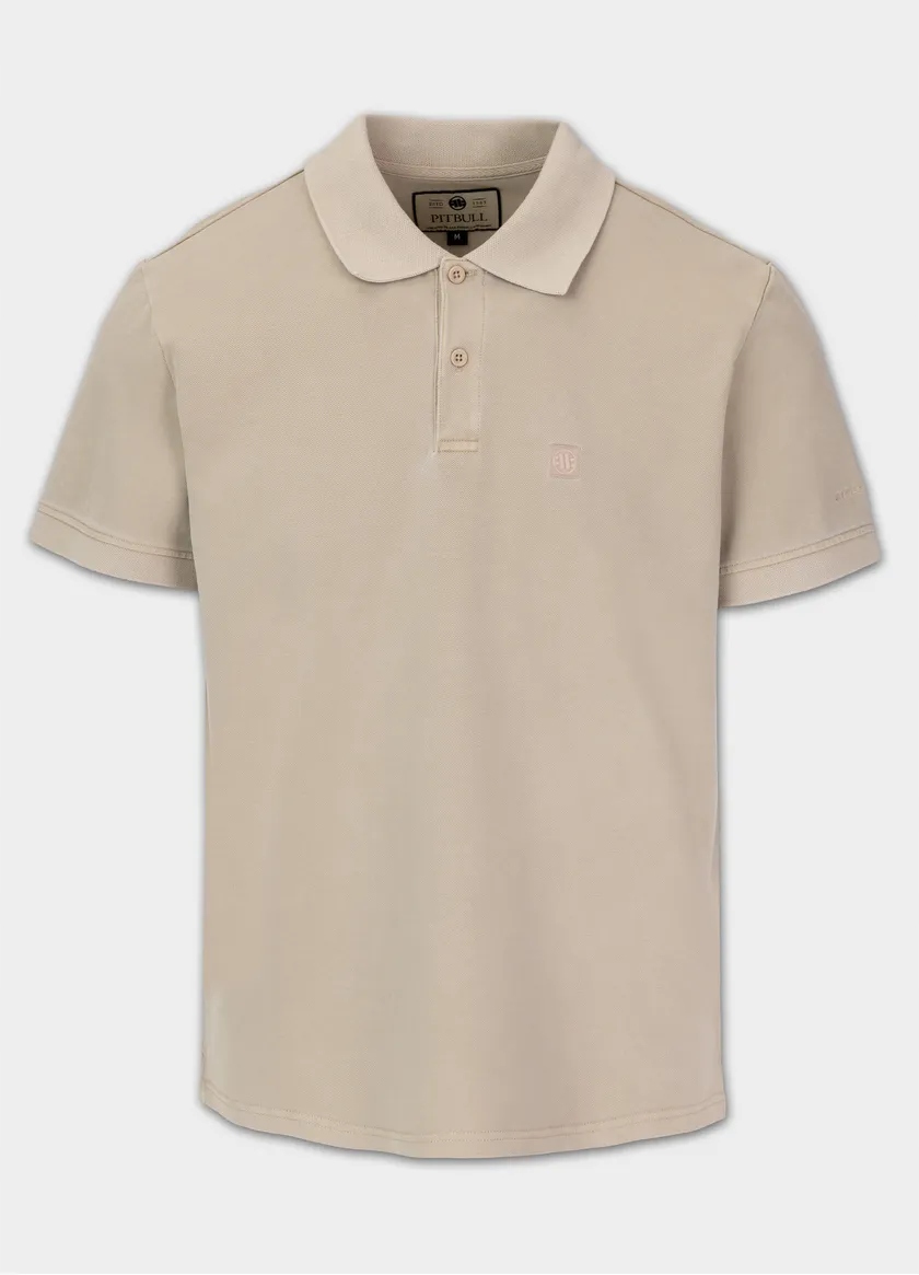 Pit Bull Polokošile Denim Washed Pique Small Logo Sand S