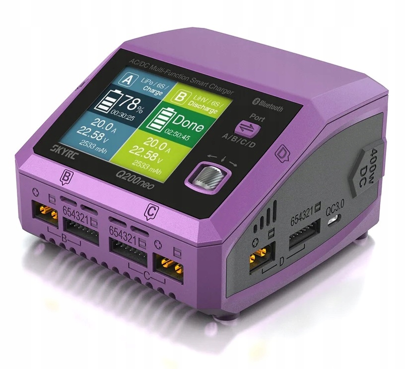 SkyRC Q200neo Štvorkanálová nabíjačka Ac/dc 200W/400W 10A 6S LiPo/LiFe